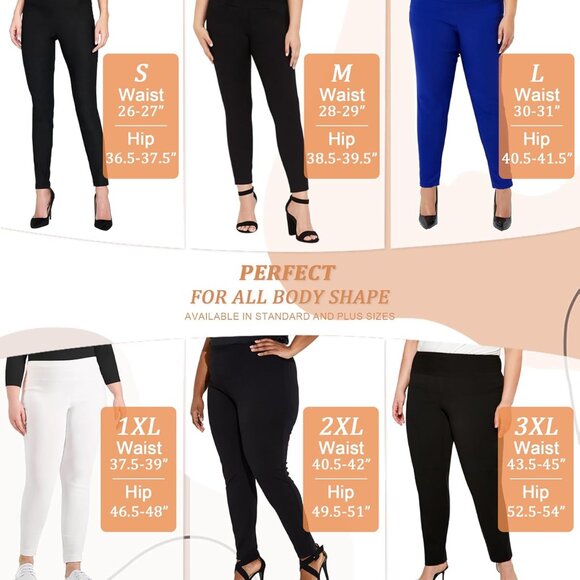 Purple ultra-stretch elastic waistband women's twill pants - Picture 4 of 7